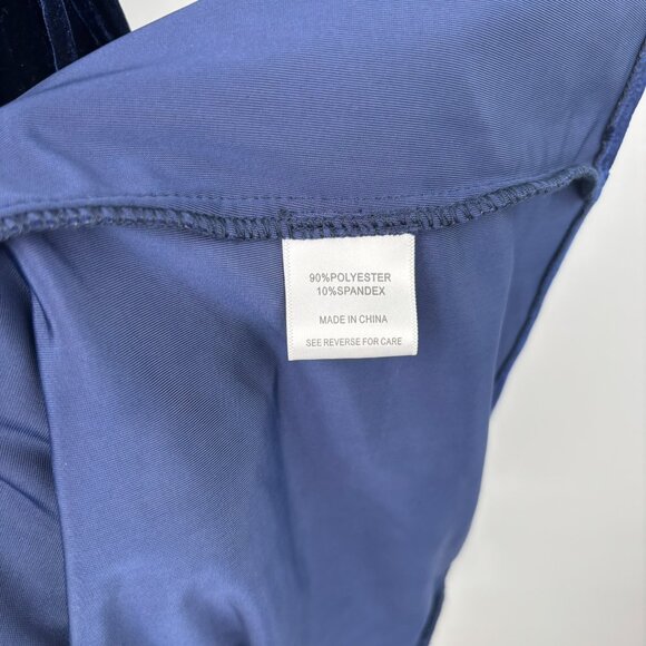 Lucy Paris Catarina Navy Velvet Midi Dress Holiday Size Medium - Picture 7 of 8